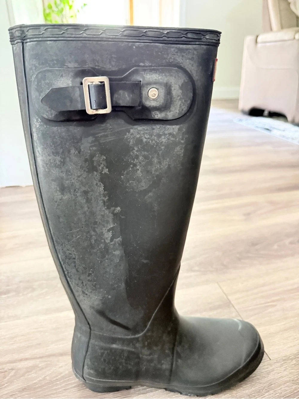 Hunter Original Tall Black Rain Boots Women’s Size 8 Rubber Wellies AS IS